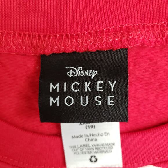 DISNEY Mickey Mouse Holiday Sweatshirt XXL Red‎ Pullover Minnie & Mickey Plus - Picture 4 of 9